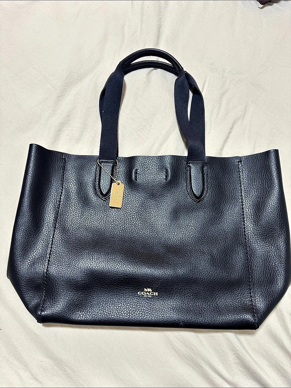 Coach Market Tote Leather Tote Black